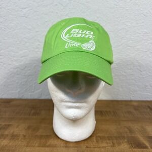 Bud Light Lime Strapback Baseball Cap Green One Size Adjustable Embroidered